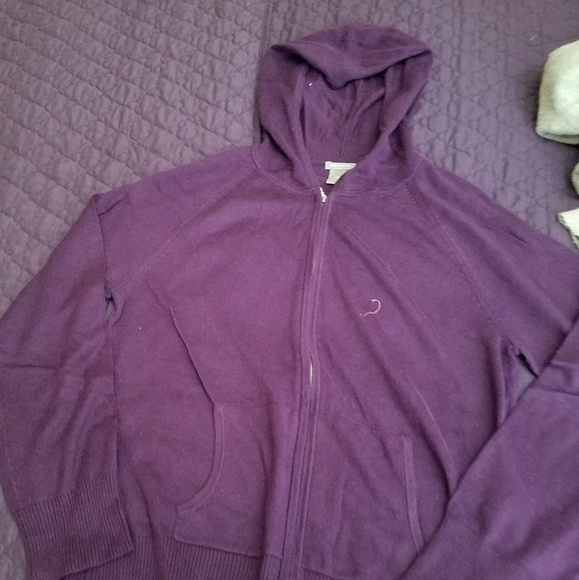Ann Taylor Factory Purple Zip-Up Hoodie Sweater- EUC - Picture 1 of 3